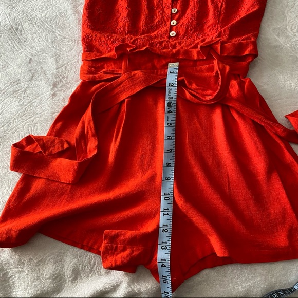 Francesca’s Miami Orange Red Eyelet Paperbag Wais… - Picture 7 of 15